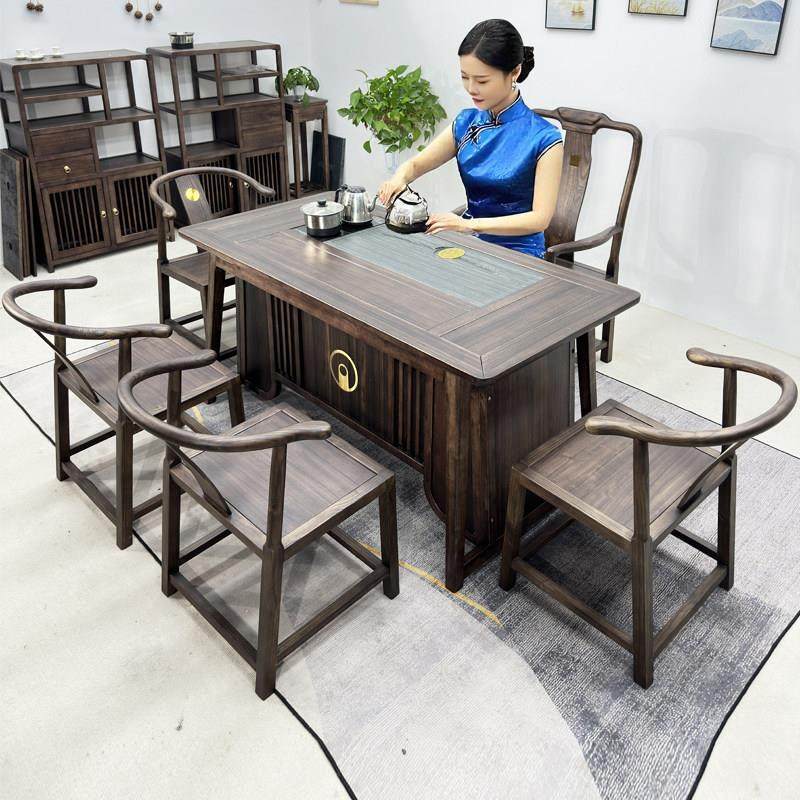 清雅新中式实木茶桌椅组合办公室茶台烧水壶一体嵌入式茶几桌家用,住宅家具,家用茶台/茶桌,淘宝优惠券,粉丝福利购,淘宝优惠卷