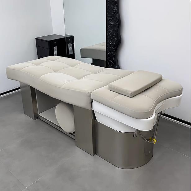 理发店洗发床，发廊专用水循环熏蒸平铺式电动洗发床，快热热水器