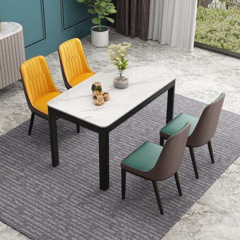 轻奢餐桌椅组合小户型4人6人餐桌岩板简约钢化玻璃长方形家用饭桌,住宅家具,玻璃餐桌,淘宝优惠券,粉丝福利购,淘宝优惠卷