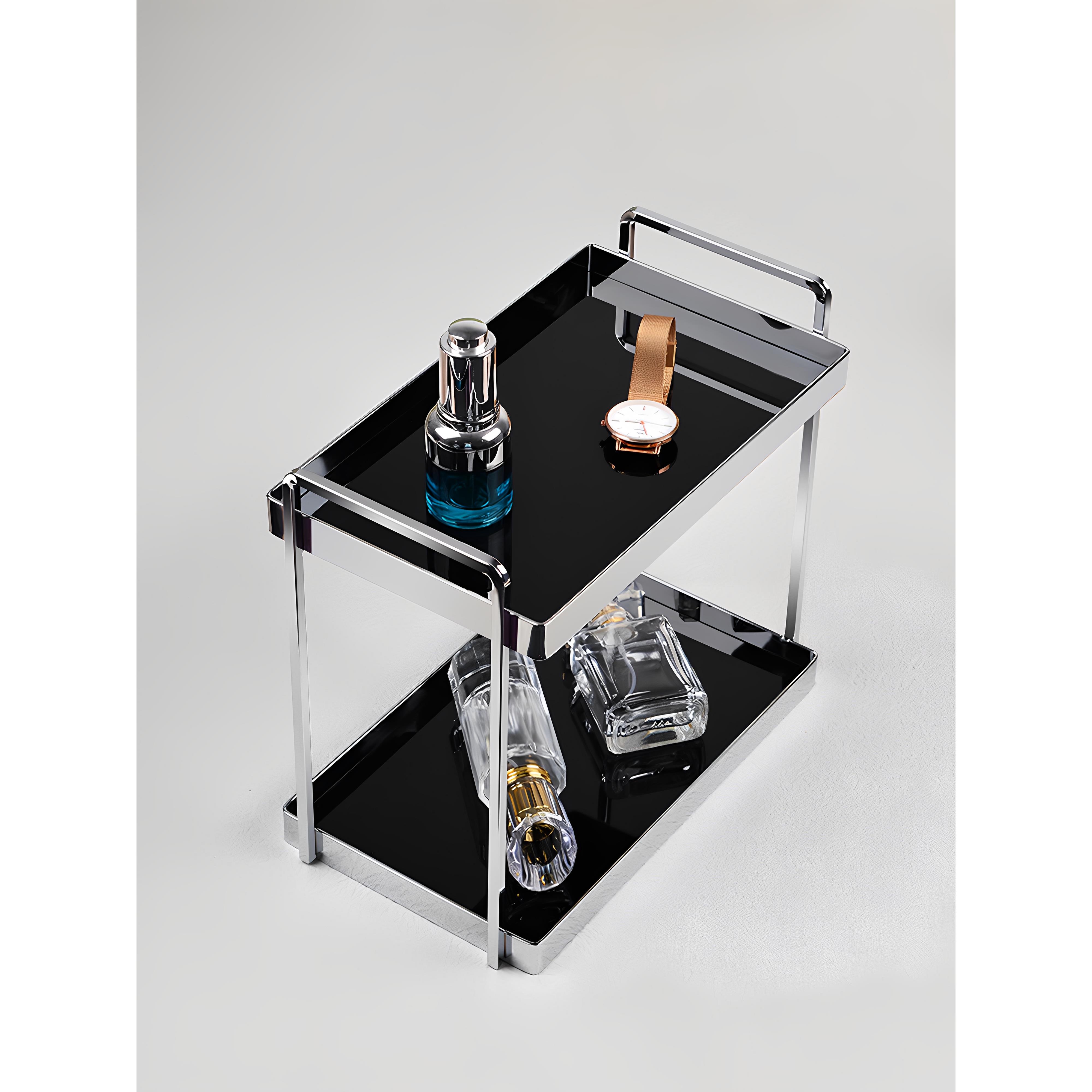 轻奢双层储物架珠宝组织者化妆和护肤产品香薰水杯丙烯酸储物架托