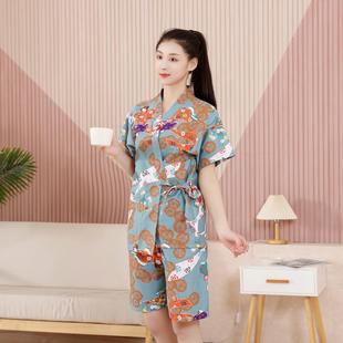 开衫 家居服睡衣情侣 汗蒸服男女桑拿洗浴服套装 和服按摩足疗服大码