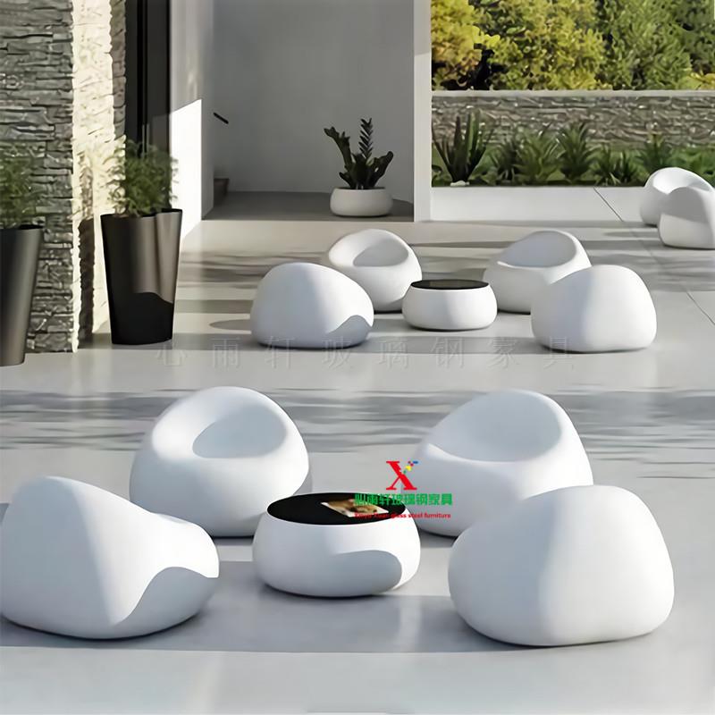 玻璃钢沙发商场休闲座椅办公家具蛋壳椅组合户外凳子洽谈休息椅子