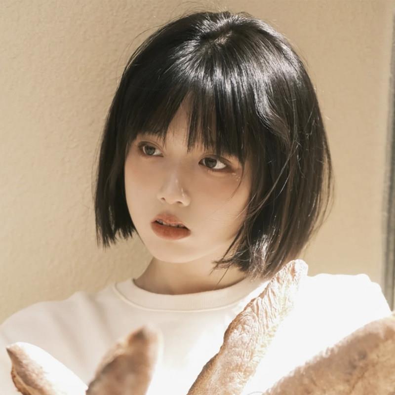 假发女短发短直发彷真人光头女士波波头自然整顶圆脸黑色全头套