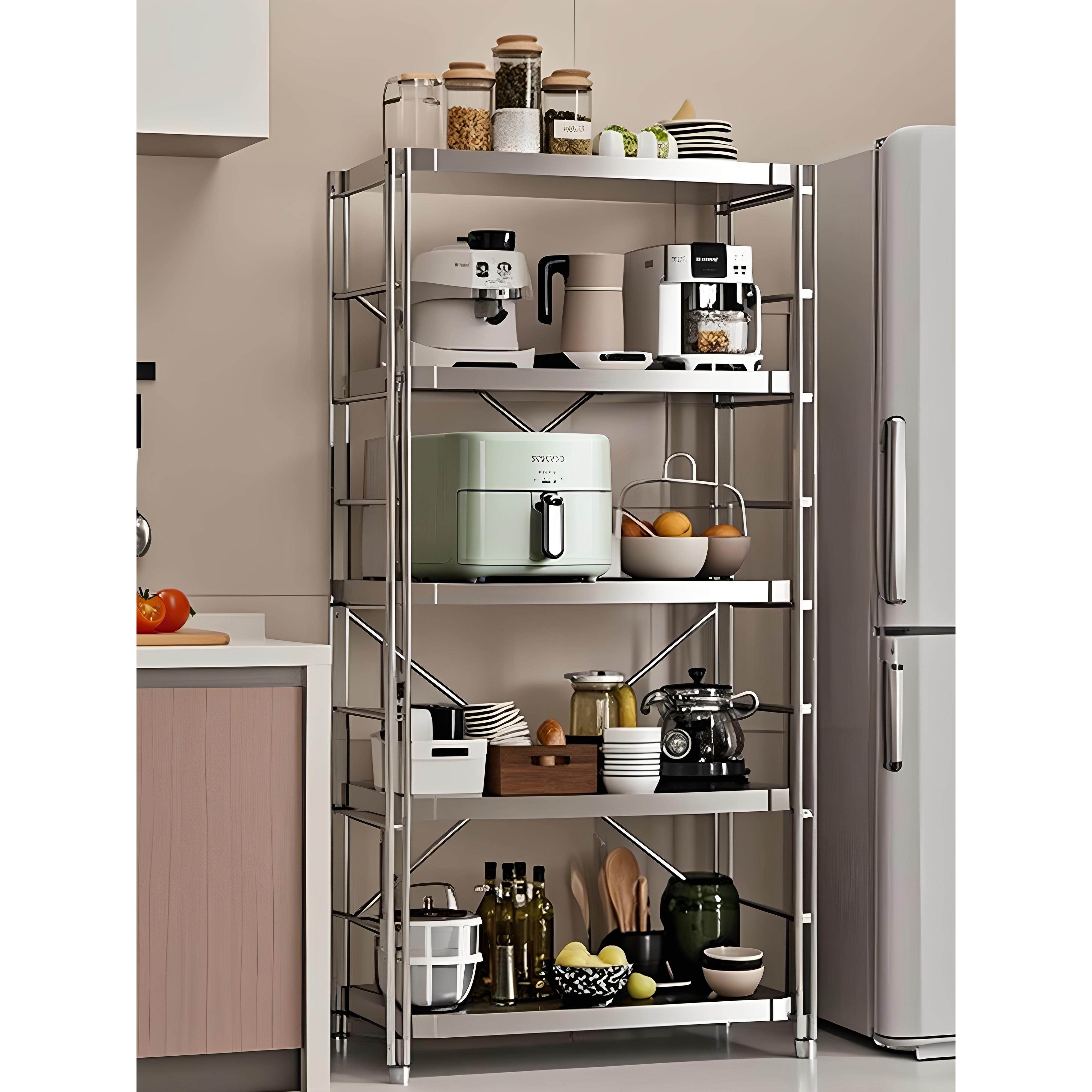 厨房不锈钢置物架落地烤箱微波炉收纳架家用货架阳台多层储物架子,商业/办公家具,置物架/陈列架/储物架/展示架,淘宝优惠券,粉丝福利购,淘宝优惠卷