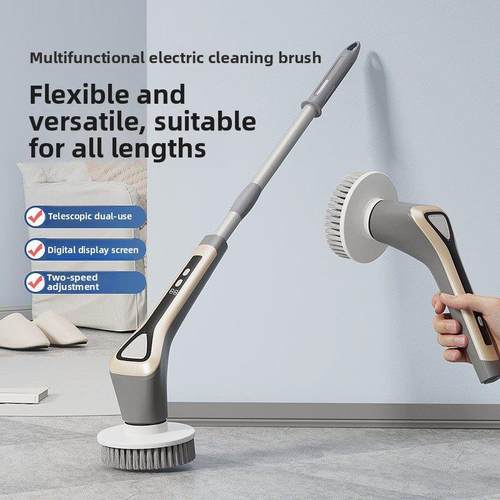 新型无线电动清洁刷手持多功能长柄可伸缩清洁厨房浴室清洁刷