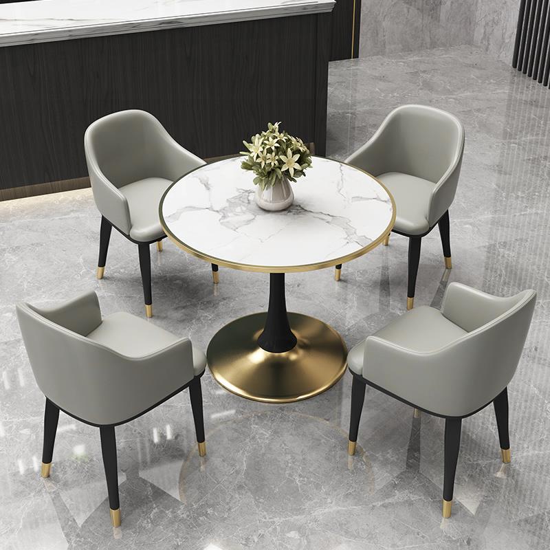 简约接待洽谈桌椅组合4S店售楼处办公休闲会客一桌四椅阳台小圆桌