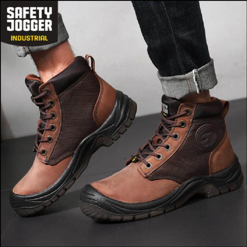 鞍琸宜SafetyJogger牛皮电焊劳保鞋透气防砸防刺舒适防静电安全鞋