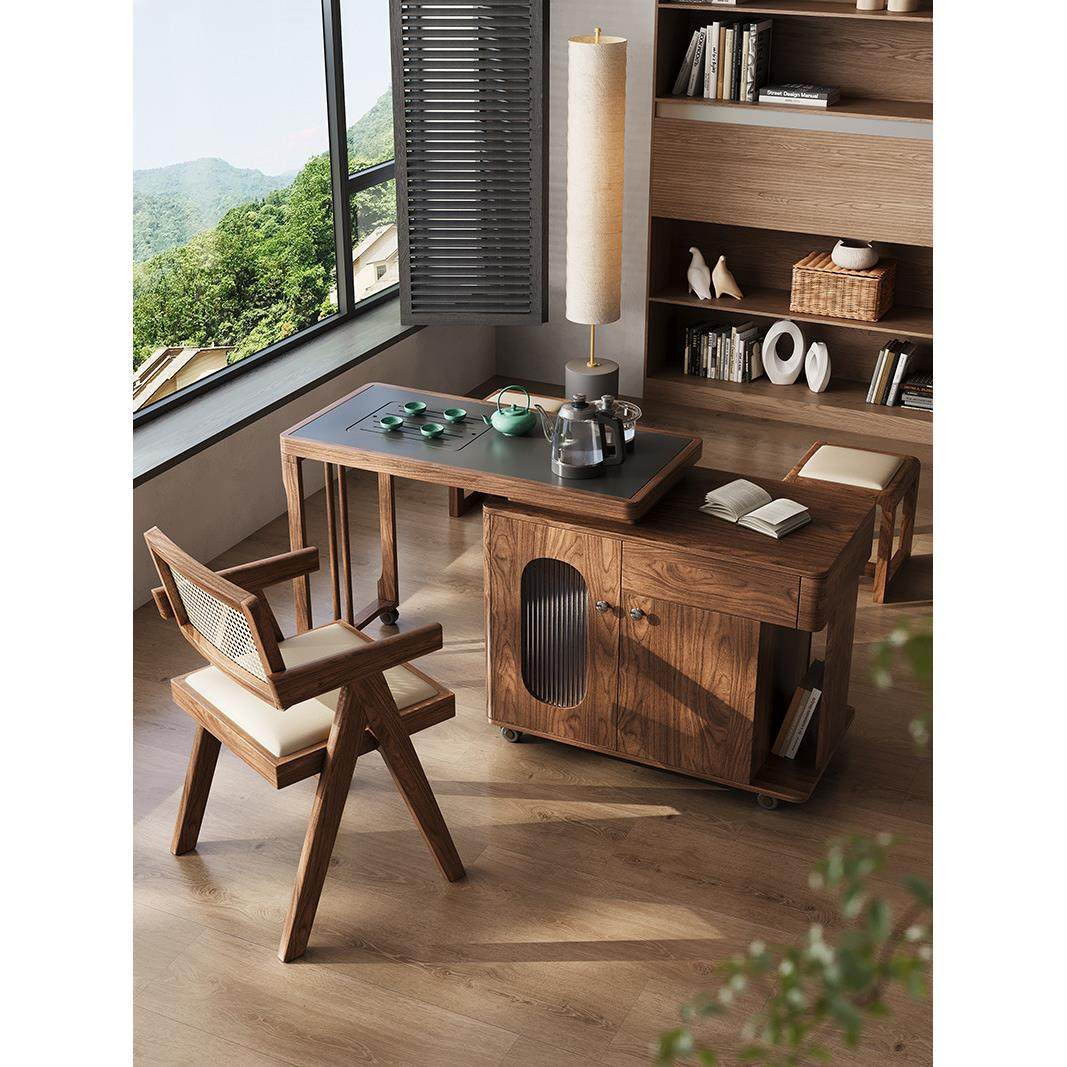 Mukinya 2025新款可伸缩阳台茶车小实木茶几功夫茶家用可移动茶几,住宅家具,茶几,淘宝优惠券,粉丝福利购,淘宝优惠卷