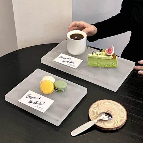 压克力纯色简约冷餐糕点托盘西点宴会冰柜寿司展示底托烘焙甜品台