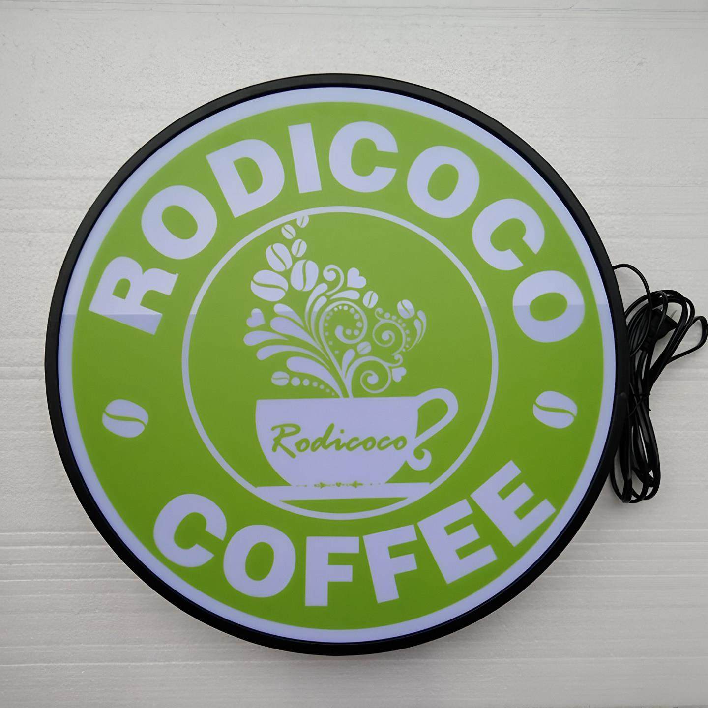 铁艺圆形单面灯箱LED发光店铺亚克力招牌吧台正面广告牌壁挂定制