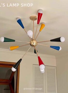 意大利Sputnik客厅吊灯设计师款中古卧室灯分子餐厅灯彩色烟花灯