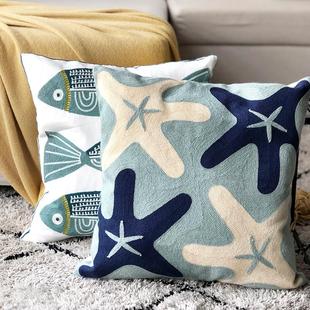 可爱儿童靠枕腰靠靠垫 北欧ins风海洋系列卡通抱枕套 Moi king