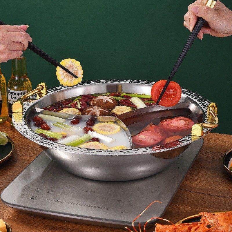 304食品级不锈钢火锅锅红汤鸳鸯三味火锅盆燃气灶电磁炉专用涮锅,厨房/烹饪用具,火锅,淘宝优惠券,粉丝福利购,淘宝优惠卷