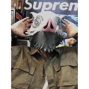 恶魔杀手面具头饰口平易的助推器猪头面具万圣节动漫表演装扮抖音