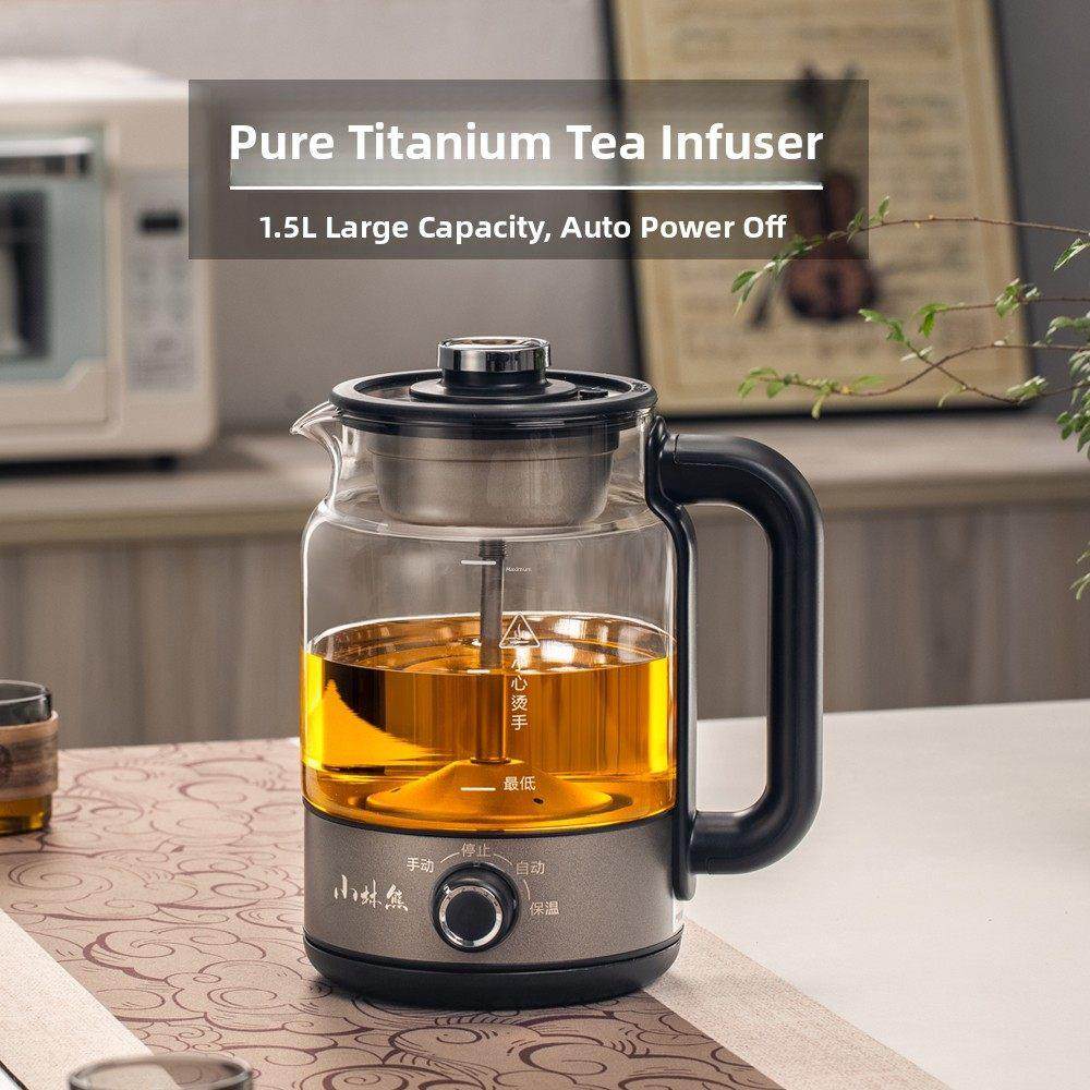 纯钛煮茶器大容量蒸汽喷淋式玻璃家用多功能保温黑茶蒸煮两用养生