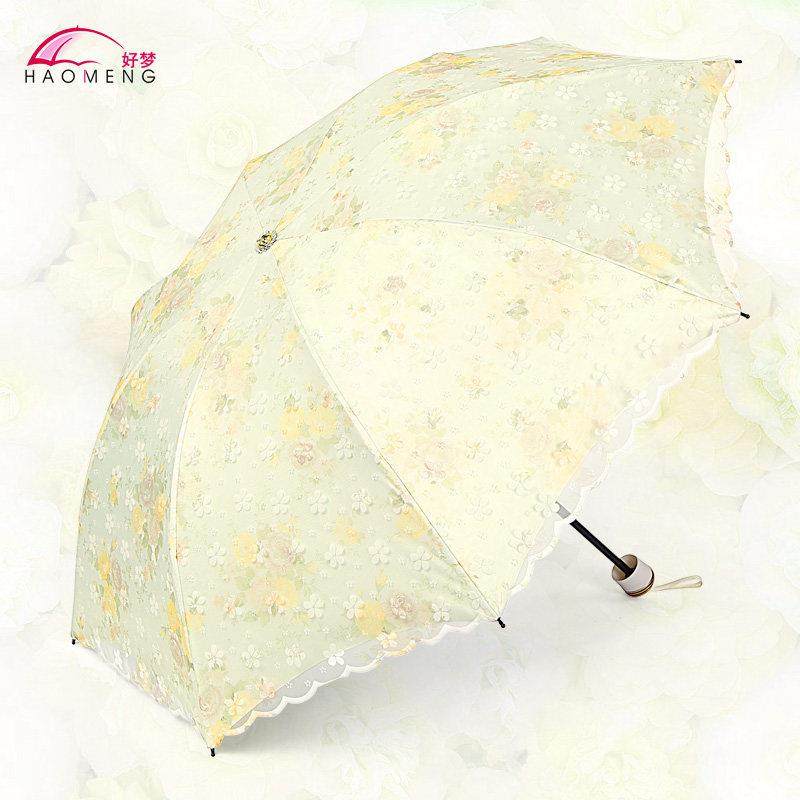 蕾丝太阳伞女小巧便携遮阳防晒防紫外线双层折叠公主洋伞晴雨两用