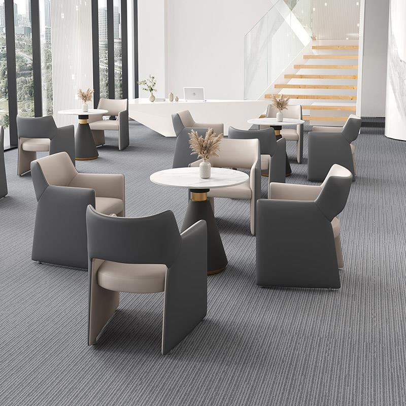 轻奢现代售楼处售楼部谈判一桌4椅小圆桌洽谈桌接待洽谈桌椅组合