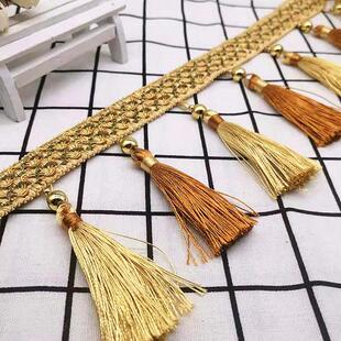 窗帘花边珠子窗饰辅料流苏吊穗双色吊球窗帘辅料配件帘头穗子花边