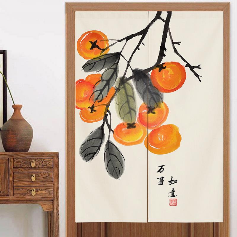中式门帘隔断帘厨房遮挡玄关厕所卧室中国风布帘装饰家用布艺挂帘