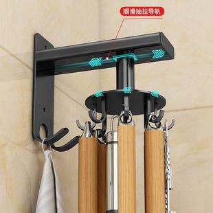 厨具锅铲勺子挂架可旋转挂杆收纳层 免打孔厨房挂钩架置物架壁挂式