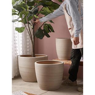 大码特大号陶瓷花盆种树发财树大口径50cm40以上栽树庭院园林花缸