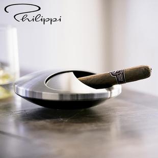德国Philippi不锈钢创意旋转烟灰缸带盖防风家用客厅高档烟缸摆件