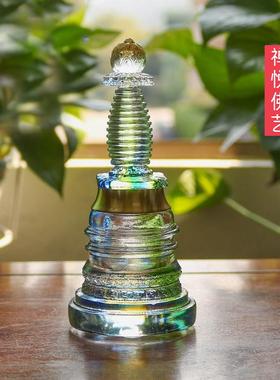 手工古法琉璃佛塔供奉宝塔嘎当塔噶琉璃舍利塔仿古摆件礼盒包邮