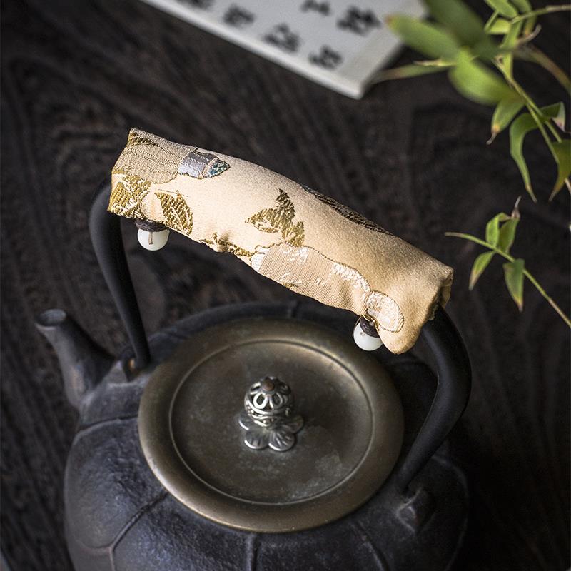 日式 云锦禅意 银壶烧水壶手工双面防烫把手铁壶加厚把套隔热垫