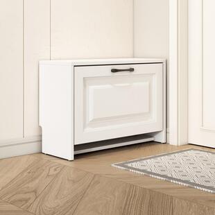 超薄翻斗换鞋凳北欧原木色灰白色17/24cm厚穿鞋凳家用小鞋柜