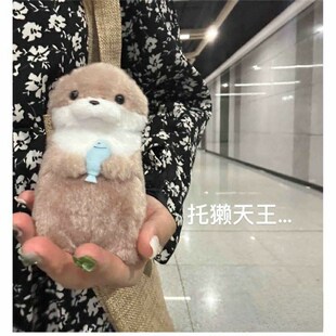 可爱小抱鱼毛绒挂件以上公仔男女送礼可爱创意礼物女水獭玩偶
