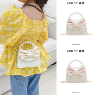 可爱儿童迷你小包包女童2024新D款小公主珍珠链条包零钱包女孩子