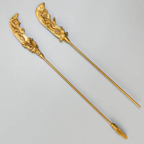 铜刀关公刀九龙关公刀铜刀大刀片青龙关学刀关平周仓铜刀放大配件