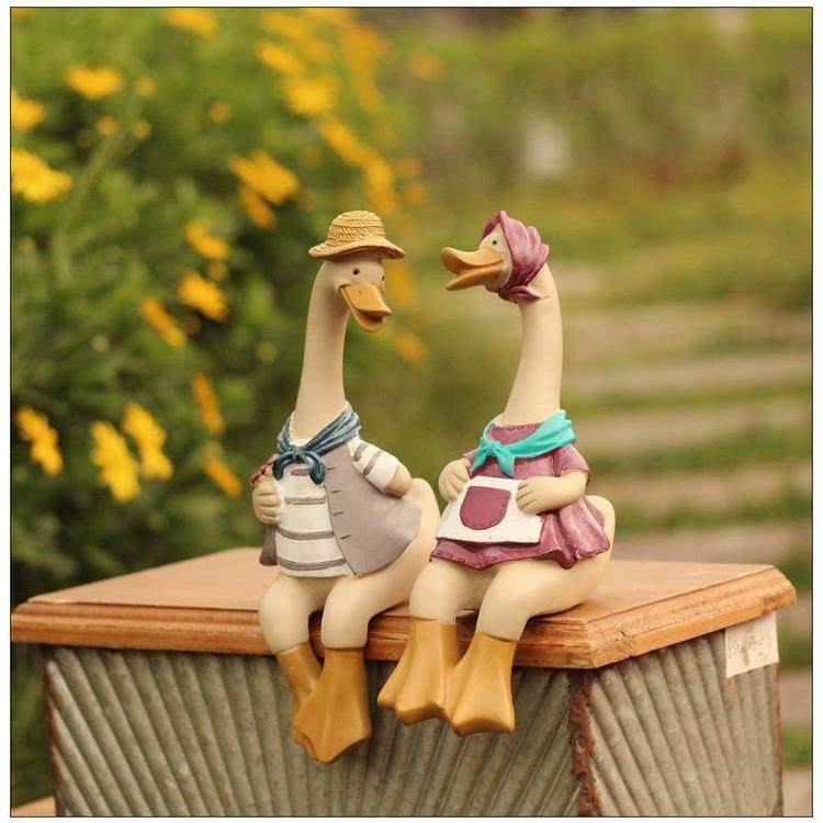 可爱卡通吊脚鸭户外花园阳台鱼池水塘造景装饰品仿真动物树脂摆件,家居饰品,户外/庭院摆件,淘宝优惠券,粉丝福利购,淘宝优惠卷