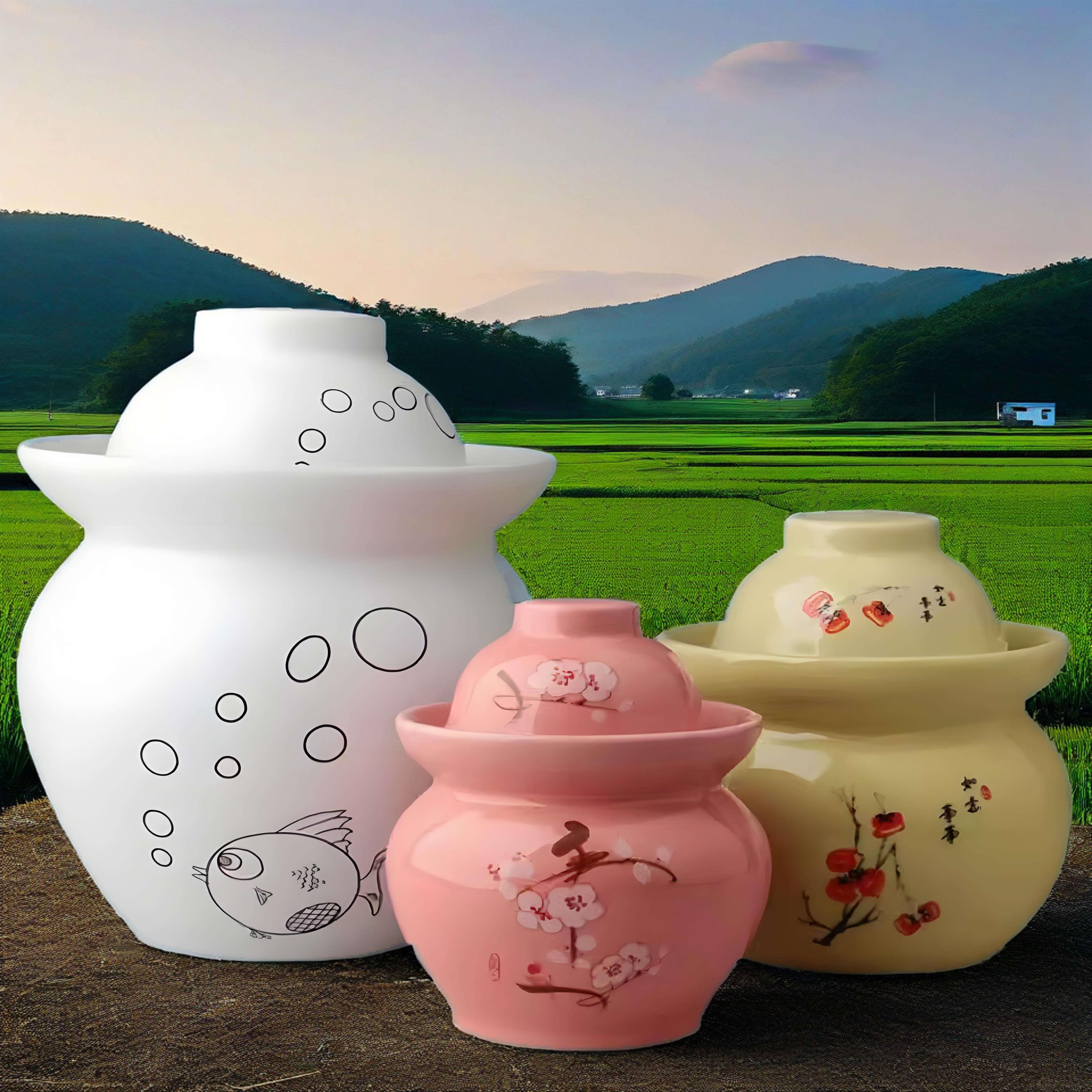 景德镇陶瓷泡菜罐家用腌菜罐子密封罐泡菜坛子陶瓷罐子