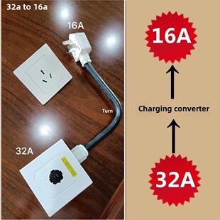思华盛耦合器插座转10A三脚插头16A转32A新能源汽车充电转换器头