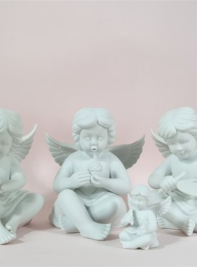 孤品!尖货!贵牌~大号天使提灯天使绘画天使高温陶瓷摆件收藏