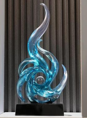 风生水起客厅摆件轻奢高端大气上档次入户玄关客厅酒柜办公室装饰