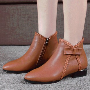 2021新款冬季真皮大码短靴女40-43平底百搭软皮平跟皮鞋41马丁靴