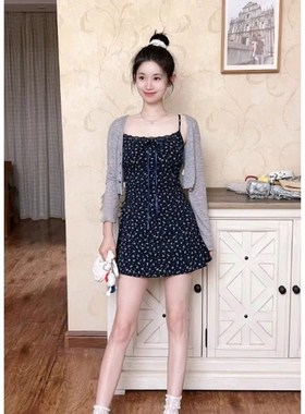 小个子灰色短款防晒冰丝开衫外套女夏季薄款吊带裙外搭空调衫上衣