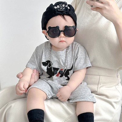 婴儿衣服夏季薄款a类纯棉短袖宝宝夏天超萌连体衣婴幼儿网红爬服