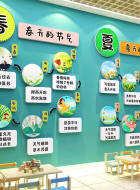 二十四节气幼儿园环创主题墙面装饰成品环境布置材料春天教室画24