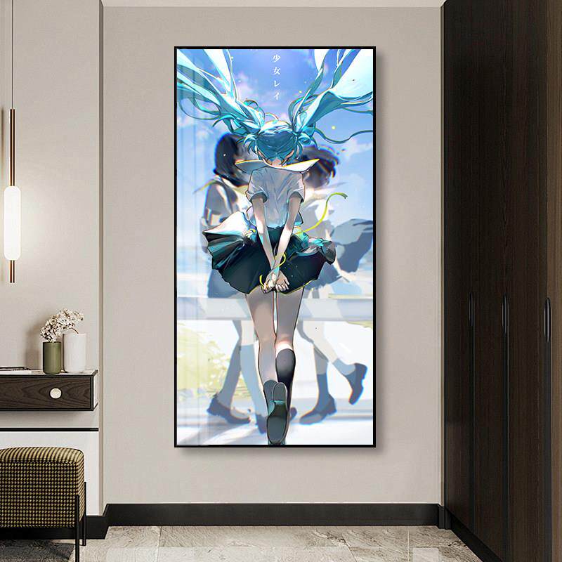 初音未来led灯装饰画二次元客厅背景墙发光挂画女孩卧室床头壁画