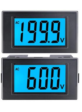 0-36v110v600v交流数显电压表LCD数字显示表头AC220V电源D69-222