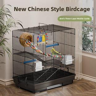 鸟笼鹦鹉笼特殊横丝虎皮黑凤凰牡丹珍珠鸟之家观赏笼大型生态住宅