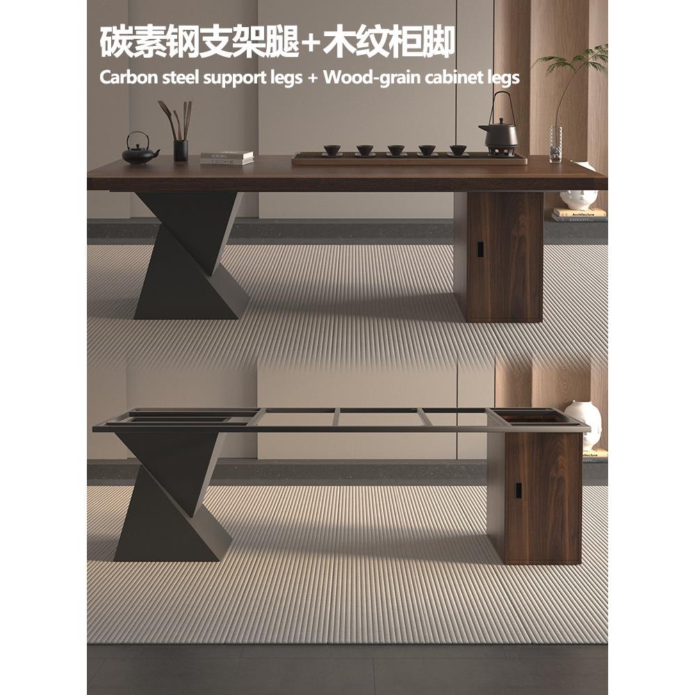 实木大板茶桌腿支架木纹柜脚创意岩板餐桌脚大理石茶几办公桌腿架