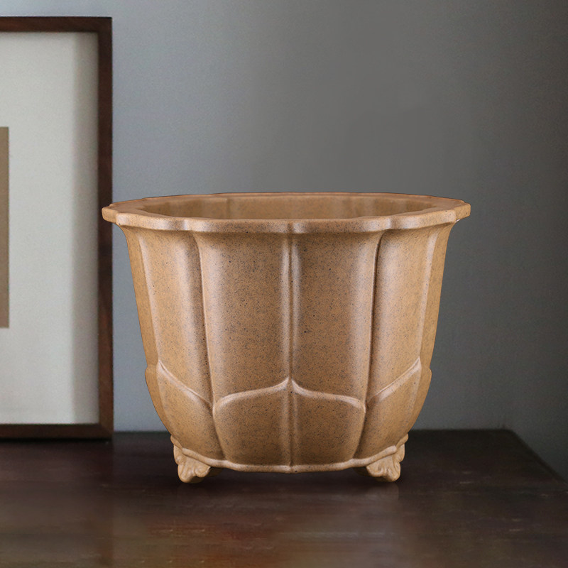 大号高档原矿纯段泥柴烧正品唯珍加高莲花筋纹小叶紫檀紫砂盆景盆,鲜花速递/花卉仿真/绿植园艺,花盆,淘宝优惠券,粉丝福利购,淘宝优惠卷