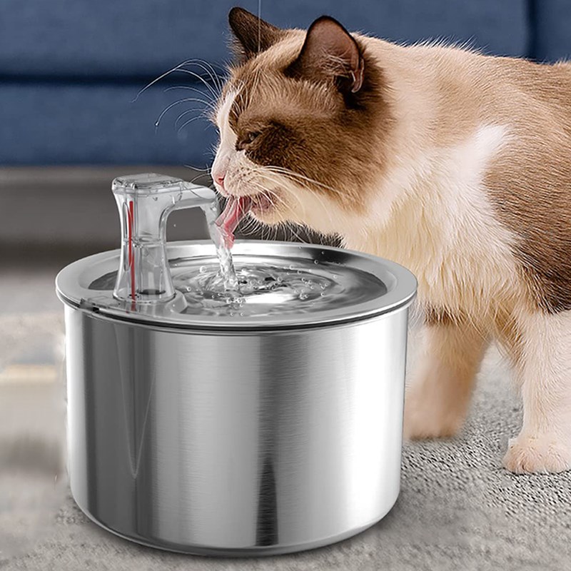 猫咪饮水机自动循环静音喂水器宠物狗不锈钢水碗过滤流动喝水神器