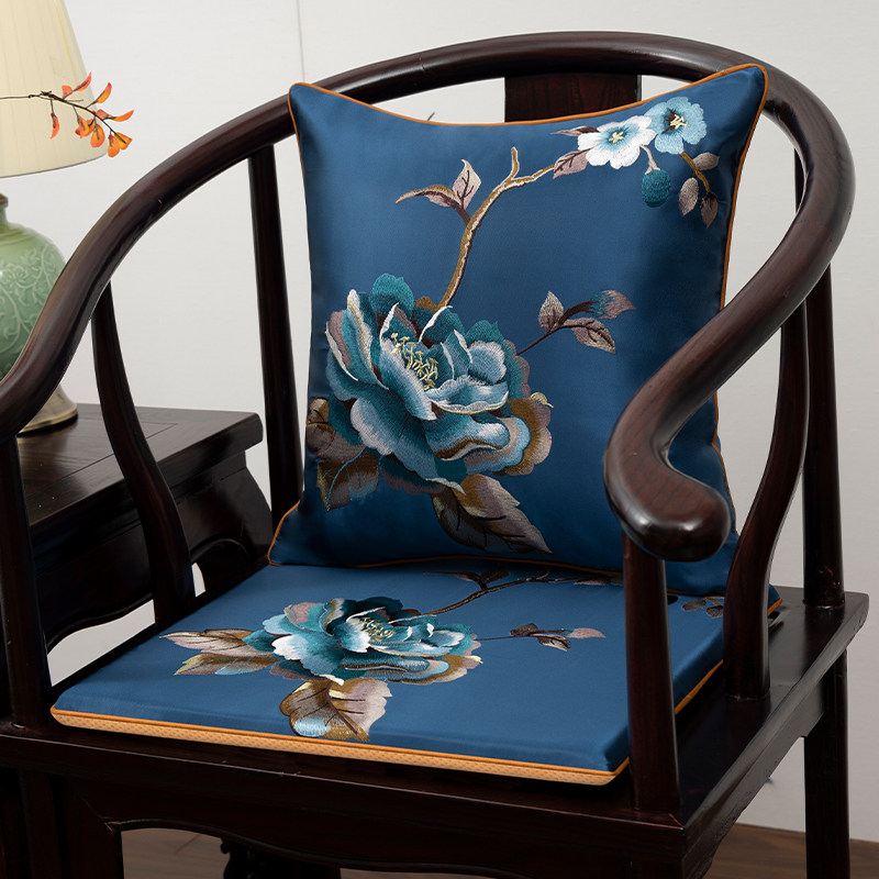 中式红木椅子坐垫实木沙发防滑坐垫刺绣古典餐椅圈椅官帽椅座垫