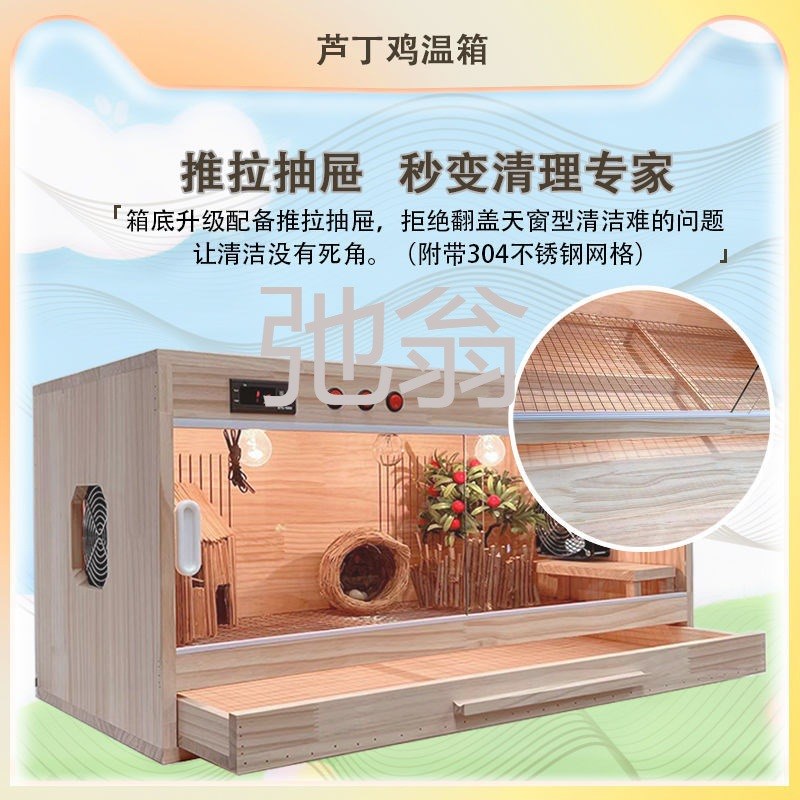 飞芦丁鸡饲养箱加网抽屉可造景幼苗小鸡恒温鸡笼鸡窝鸡舍鸟笼仓