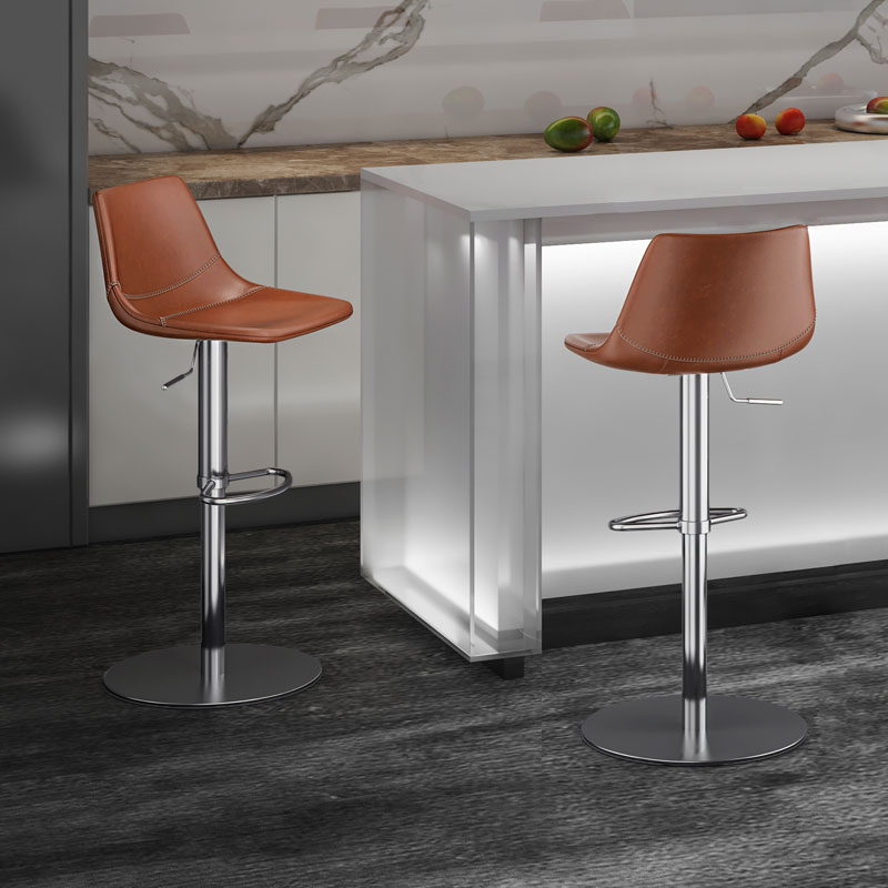 北欧吧台椅现代简约轻奢家用酒吧靠背旋转升降椅吧T凳高脚凳子788